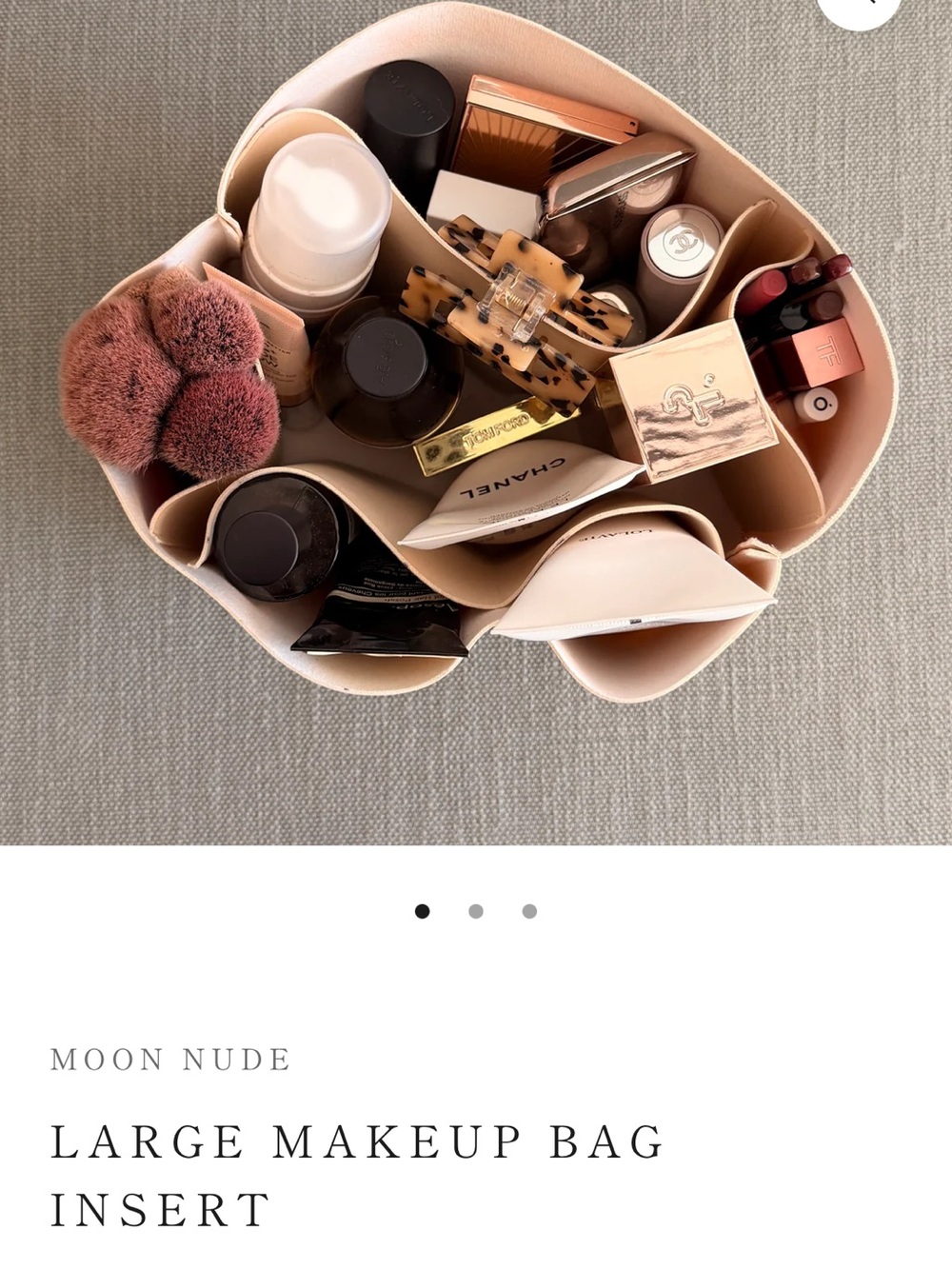 Moon nude large makeup bag Insert